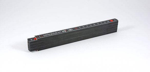 Longlife Kunststoffmeter Metall Recto/Verso 2m schwarz